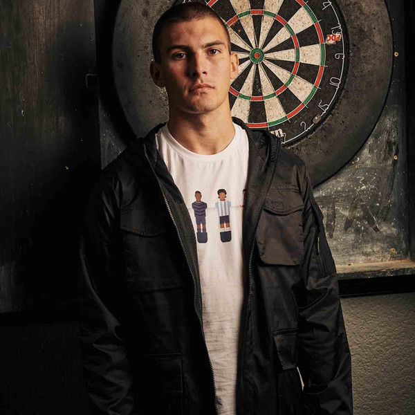 Luke Sport Flat Back 4 Qatar 2022 World Cup Retro Tee in White Lifestyle Image