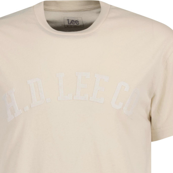 lee jeans mens applique crew neck tshirt sand