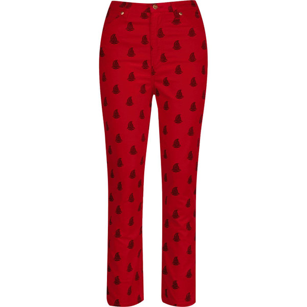 wrangler womens walker high rise slim leg paisley print velour trousers formula red wrangler womens walker high rise slim leg paisley print velour trousers formula red