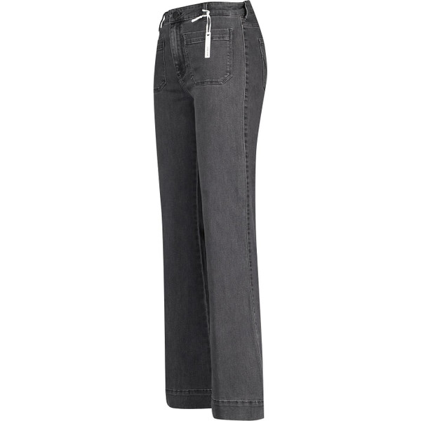 wrangler womens flared leg front pockets jeans driveway grey