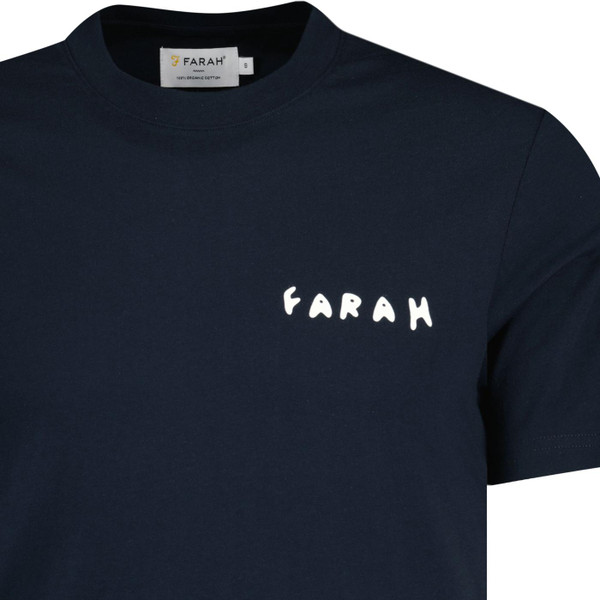 farah vintage mens jeff graphic back print tshirt true navy