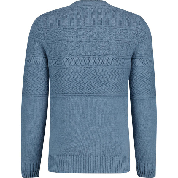 lyle and scott mens guernsey mixed texture crew neck jumper skipton blue