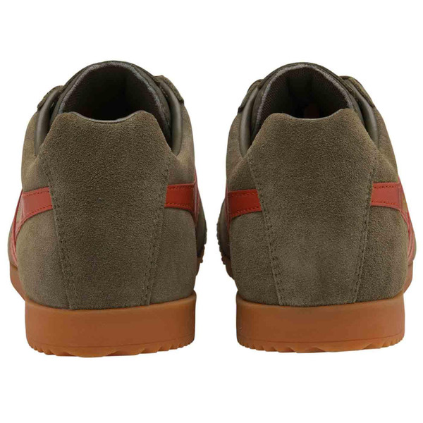 Gola Classics Harrier Suede Retro Trainers in Khaki/Orange Spice CMA192NY Gola Classics Harrier Suede Retro Trainers in Khaki/Orange Spice CMA192NY
