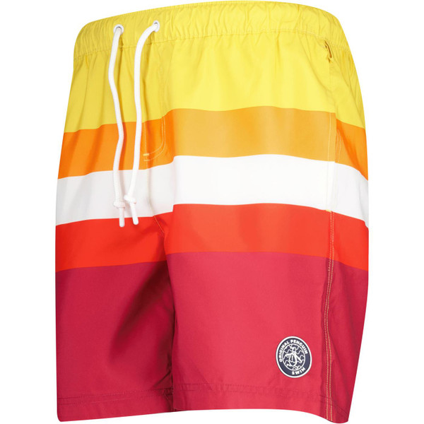 original penguin mens retro block stripe drawstring swim shorts red