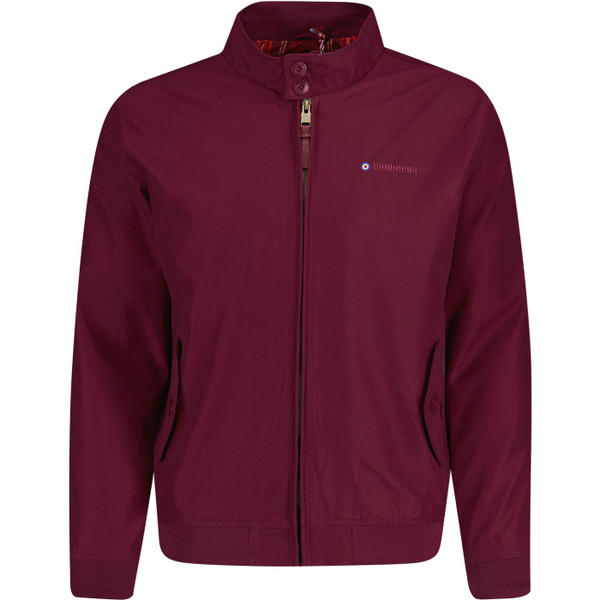 lambretta mens retro mod zip harrington jacket burgundy