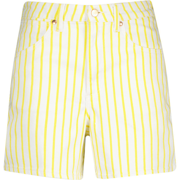 wrangler womens donna stripe twill shorts sunshine yellow white