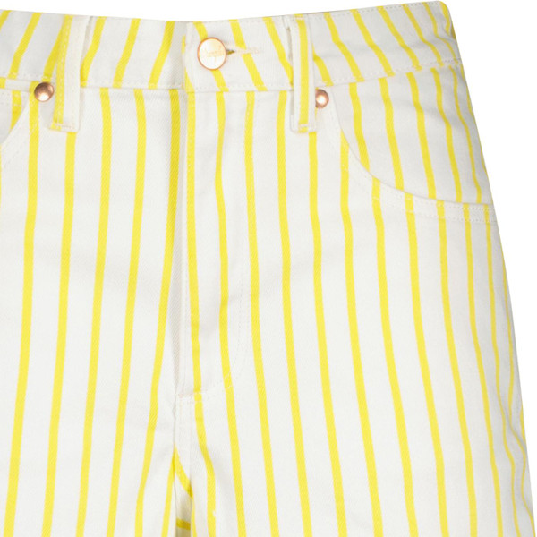 wrangler womens donna stripe twill shorts sunshine yellow white