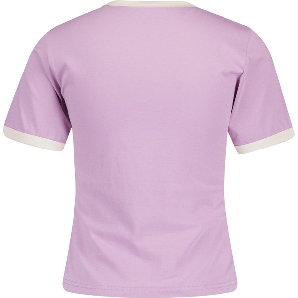 lee jeans womens shrunken graphic print ringer neck tshirt plum