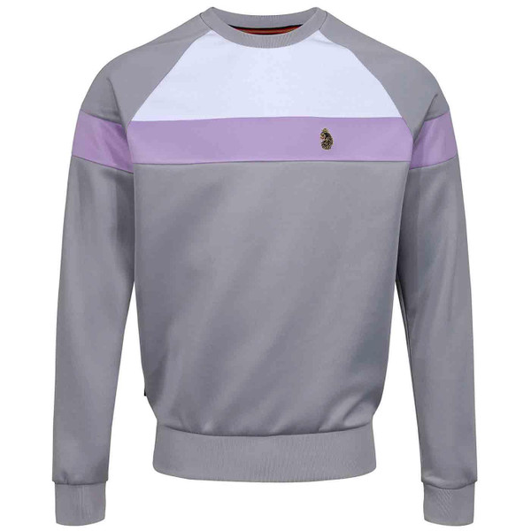Luke Sport Adam 4 Retro Colour Block Taped Sleeve Sweatshirt in Zinc M710351
