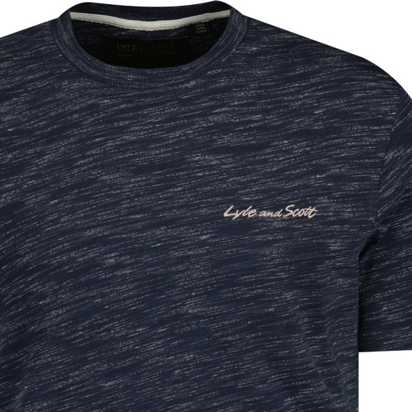 lyle and scott mens space dye crew neck tshirt dark navy