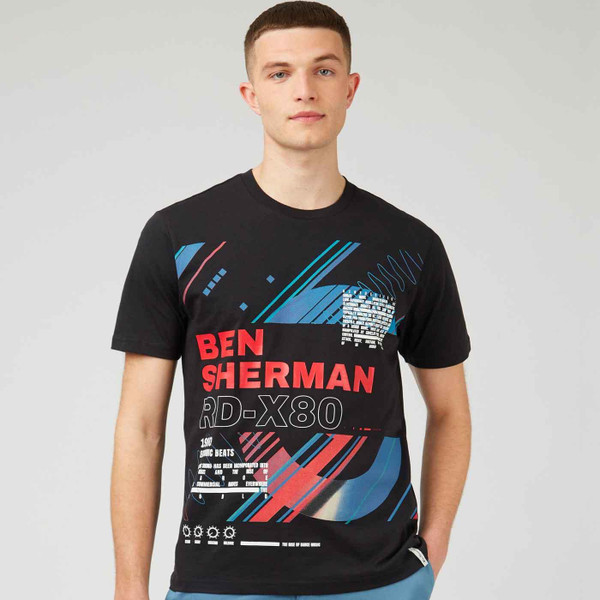 Ben Sherman Retro 1980s Tee in Black 0071389 290