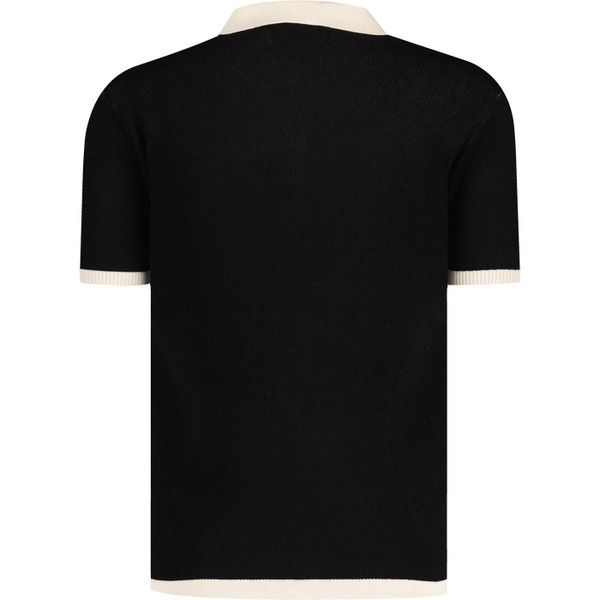 madcap england mens firebird mod waffle stripe polo tshirt black