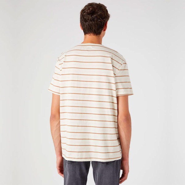 Wrangler Retro 90s Stripe Pocket Tee in Pale Blush