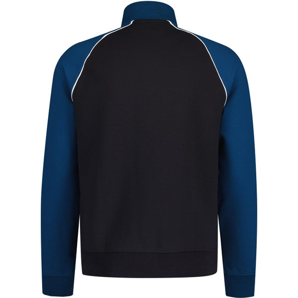 original penguin mens ponte chest stripes quarter zip raglan sleeve sweatshirt true black