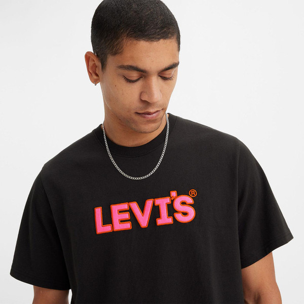 Levi's Relaxed Fit Headline Logo Tee in Caviar 161431022