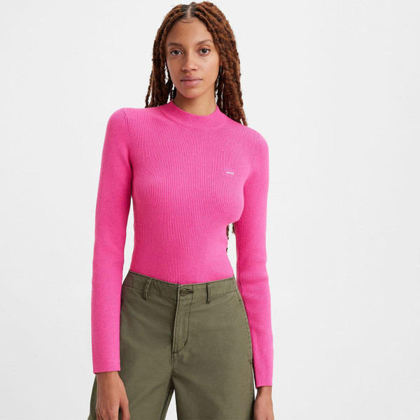 Levi's Women's Retro 70s Rib Sweater in Rose Violet A07190015