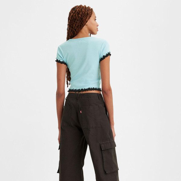 Levi's Women's 90s Rave Crop Tee in Crystal Blue A60940000 