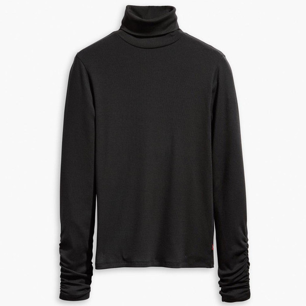 Levi's Women's Retro 1960s Ruched Turtleneck Top in Caviar A68880000