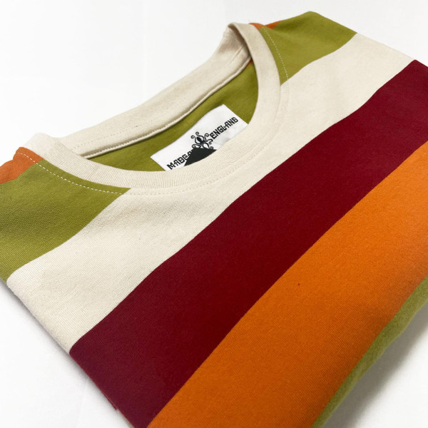 Madcap England Beatcomber Retro 1970s Indie Surf Stripe T-shirt in McCartney's Tie MC515