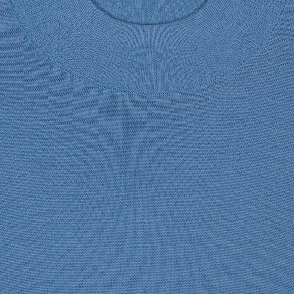 John Smedley Harcourt Extra Fine Merino Wool Made in England Mock Turtleneck Jumper in Winter Violet