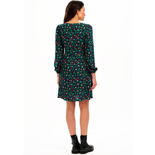 Sugarhill Brighton Natalia Leopard Star Vintage Tea Dress in Black D0969