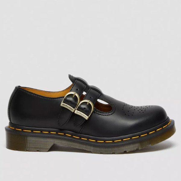 Side of Dr Martens Women's 8065 Mary Jane T-bar 60s Retro Shoes in Black Leather