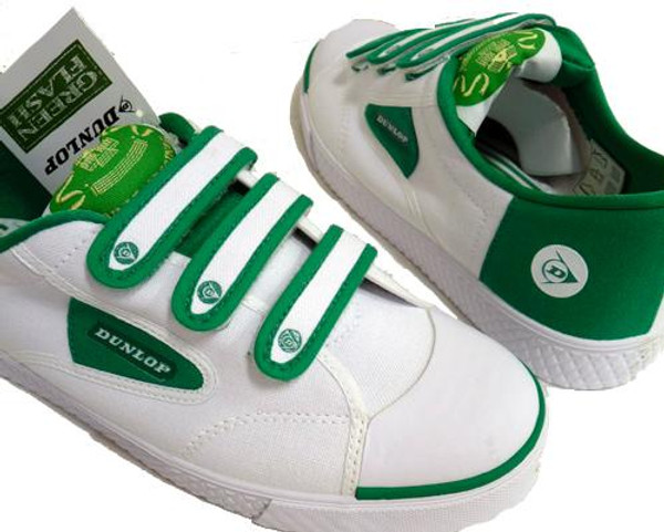 DUNLOP GREEN FLASH VELCRO TRAINERS RETRO INDIE MOD