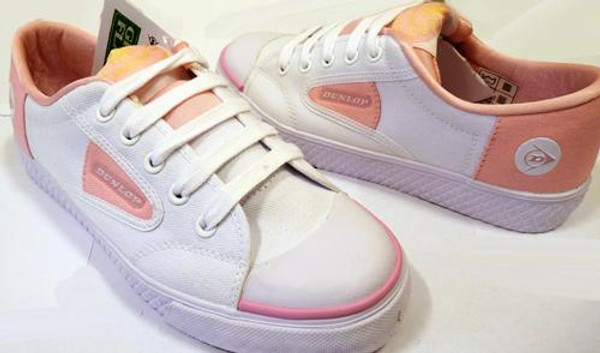 DUNLOP GREEN FLASH PINK RETRO TRAINERS INDIE