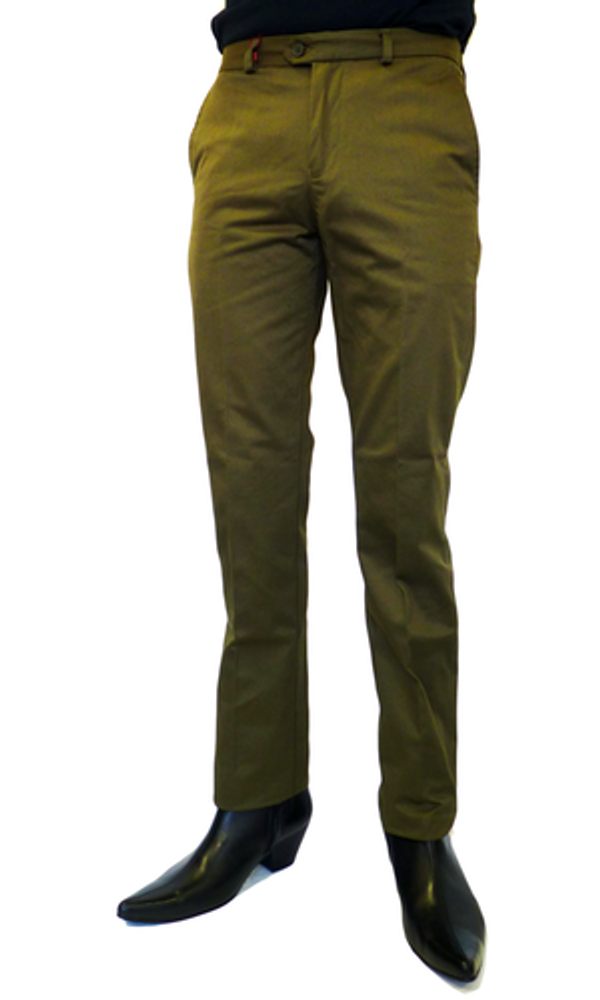 MERC STAY PRESSED MOD TROUSERS WINSTON KHAKI 60s MERC STAY PRESSED MOD TROUSERS WINSTON KHAKI 60s