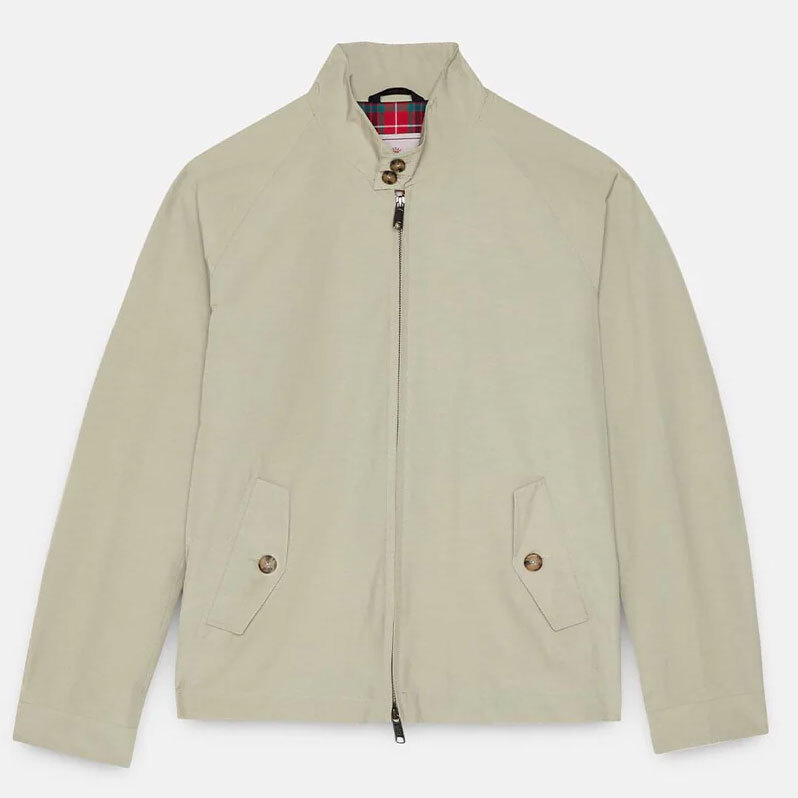 Baracuta G4 jacket detail showing open waist and button cuffs