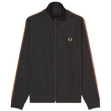 トップス FRED PERRY Contrast Tape Track Jacket Taped Track Jacket - Ivy | Men's Track Jackets | Track Tops