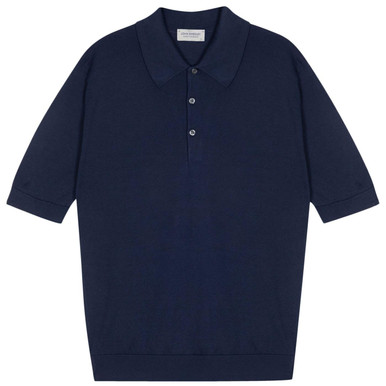 JOHN SMEDLEY S ネイビー Skipper collar Shirt John Smedley Noah Skipper Collar Shirt SS | Oxygen Clothing