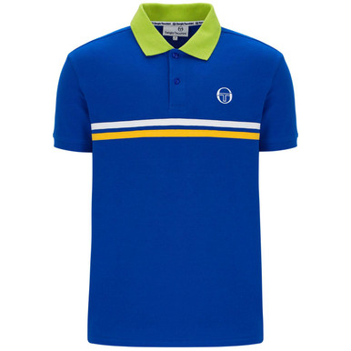 Sergio Tacchini ポロシャツ L 青系ストライプ sergio-tacchini-supermac-polo-