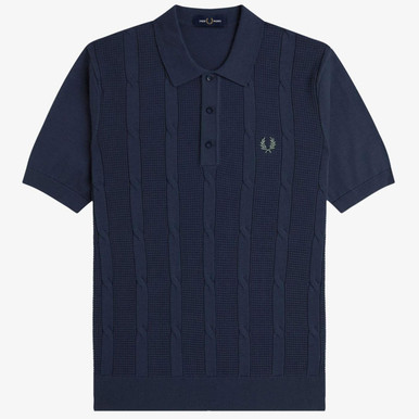 Fred Perry Retro 60s Textured Cable Knit Shirt DA