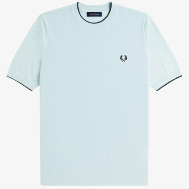 Fred Perry Tipped Pique Stitch Knitted T-shirt LI