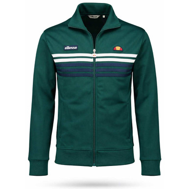 Ellesse Vicenza Retro 90s Chest Stripe Track Top in Dark Green