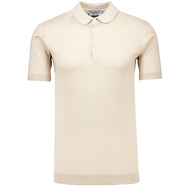 John Smedley Adrian Sea Island Cotton Polo Almond
