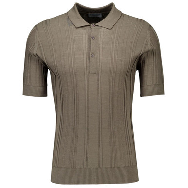 John Smedley Jaxon Mod Ribbed Polo Made in England in Green
