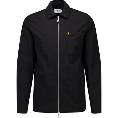 Fintoni Farah Ripstop Nylon Black Zip Overshirt