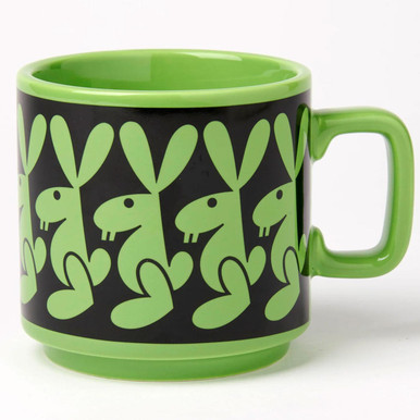 Magpie x Hornsea Pottery Retro 70s Rabbit Mug in Green