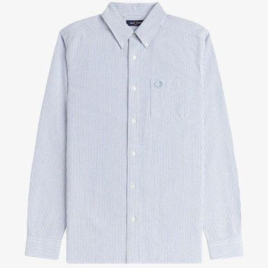 Fred Perry Retro Oxford Stripe Button Down Shirt in Blue/White