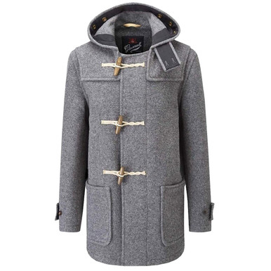 Mid Monty GLOVERALL Mod 60s Wool Duffle Coat GREY