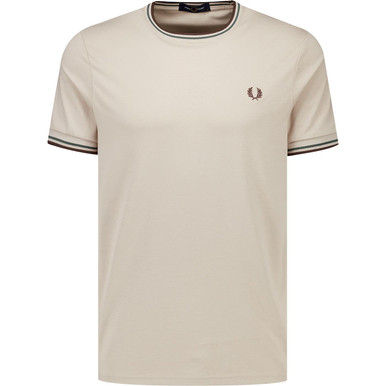 【FRED PERRY】The Twin Topped shirt Twin Tipped T-Shirt - White | Men's T-Shirts | Designer T-Shirts