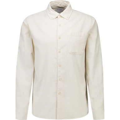 Farah Netherton Bedford Cord Button Down Shirt in Ecru