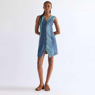 Wrangler Women's Slim Vest Patchwork Denim Dress