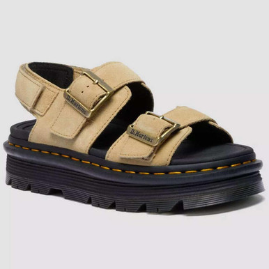 Dr Martens Women's Zebzag Retro Suede Sandals Tan