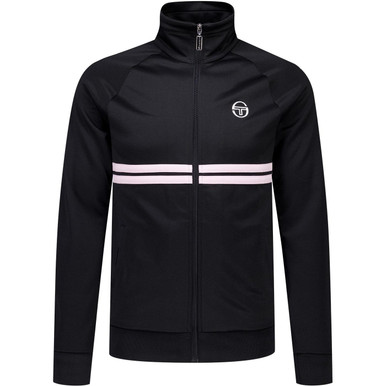 Sergio Tacchini Dallas Retro 80s Track Top in Black/Light Lilac