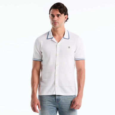 Original Penguin Seed Stitch Stripe Shirt - White