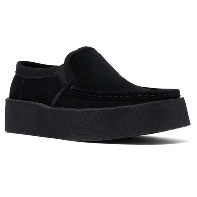 Clarks Originals Women's Walla Cup Suede Slip On Shoes in Black