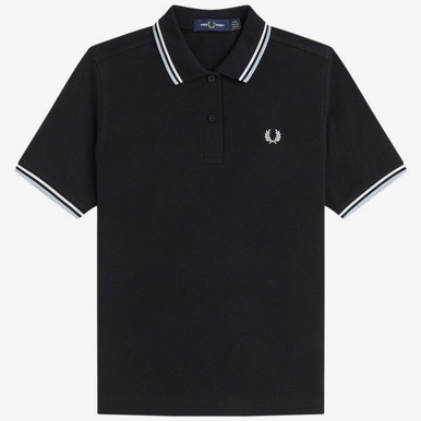 Fred Perry G3600 Women's Twin Tipped Polo in Black/White/Blue